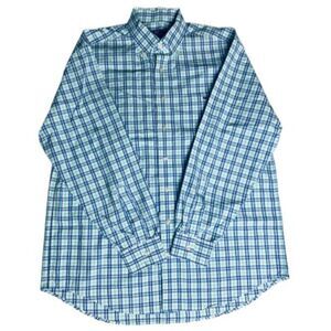 Vineyard Vines Classic Fit Tucker Shirt Men’s Large Blue Green Plaid Button Down